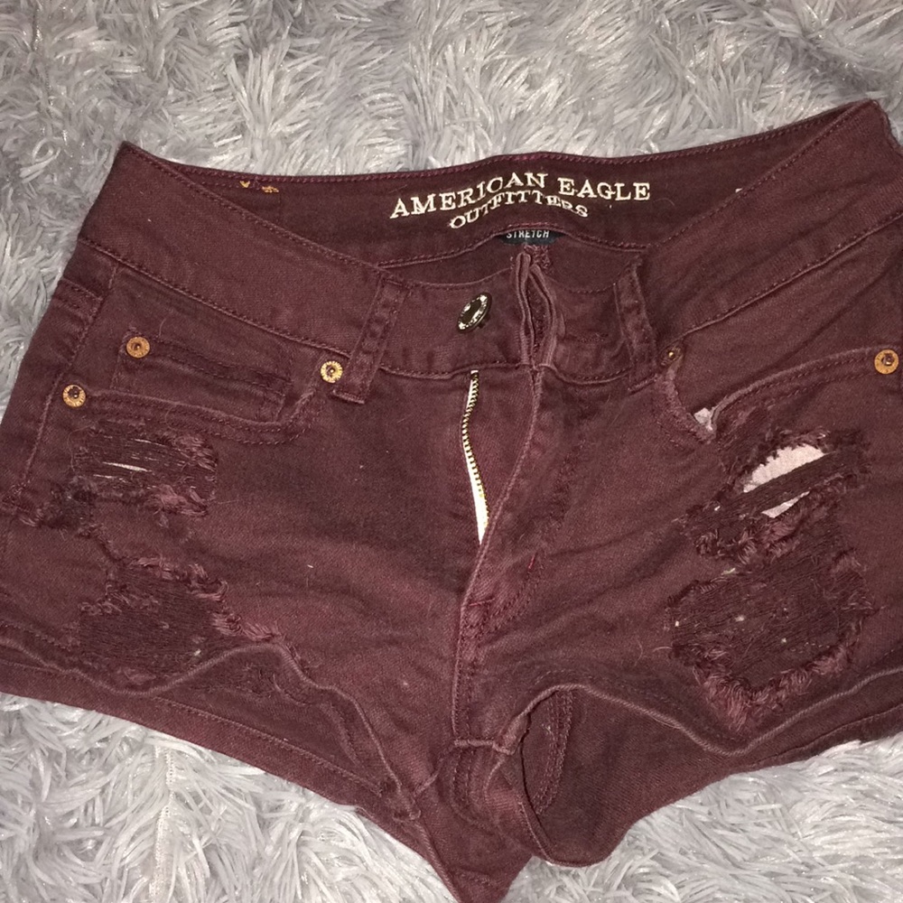 Maroon short shorts